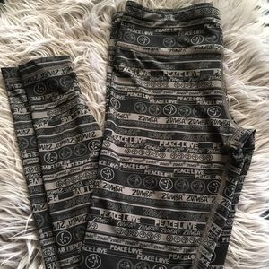 Zumba Fitness Peace Love Zumba Leggings Sz Small